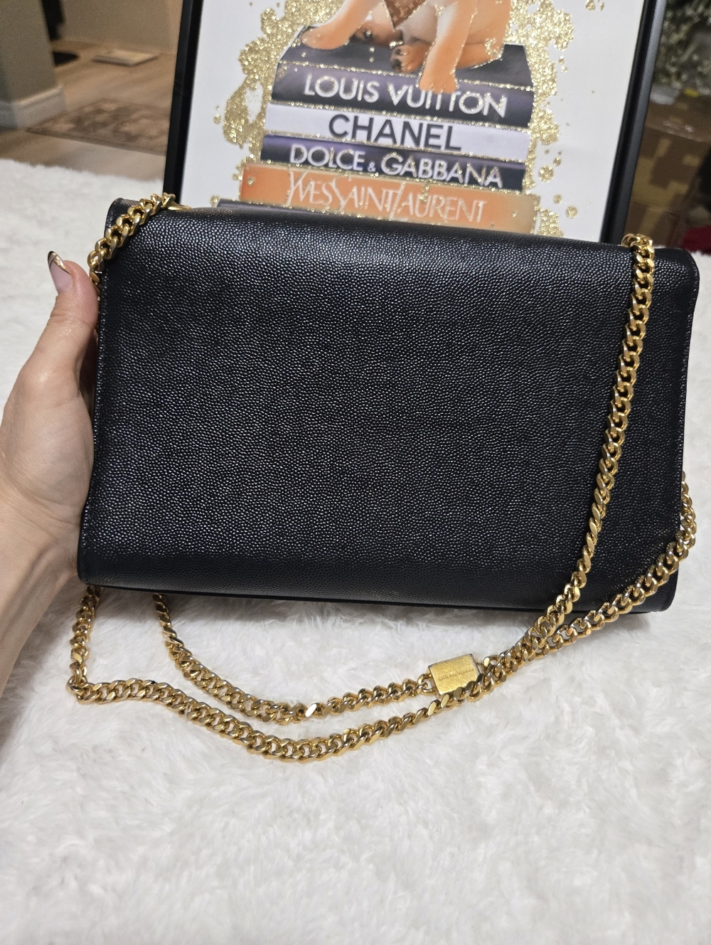 🔥 Saint Laurent Kate Medium Tassel YSL Wallet on Chain Grained Leather EUC 🔥 - Picture 6 of 12